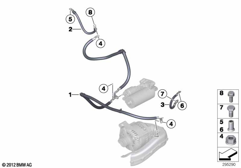 Genuine BMW 12427621168 F21 F33 Ground Cable (Inc. 228i, 320iX & 225d) | ML Performance UK Car Parts