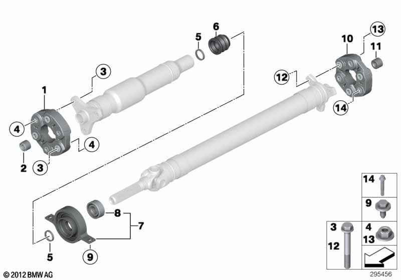 Drive shaft, single components, 4-wheel