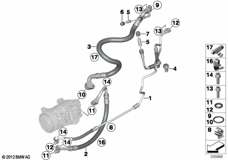 Genuine BMW 64539228238 F25 F26 Suction Pipe Evaporator-Compressor R134A (Inc. X4 35iX, X4 M40iX & X3 35iX) | Duco Car Parts UK Car Parts
