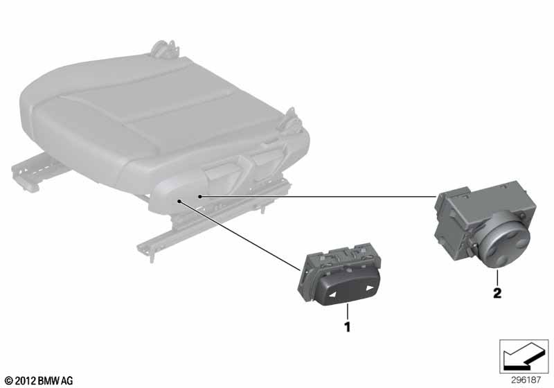 Switch, seat, backrest lumbar / width
