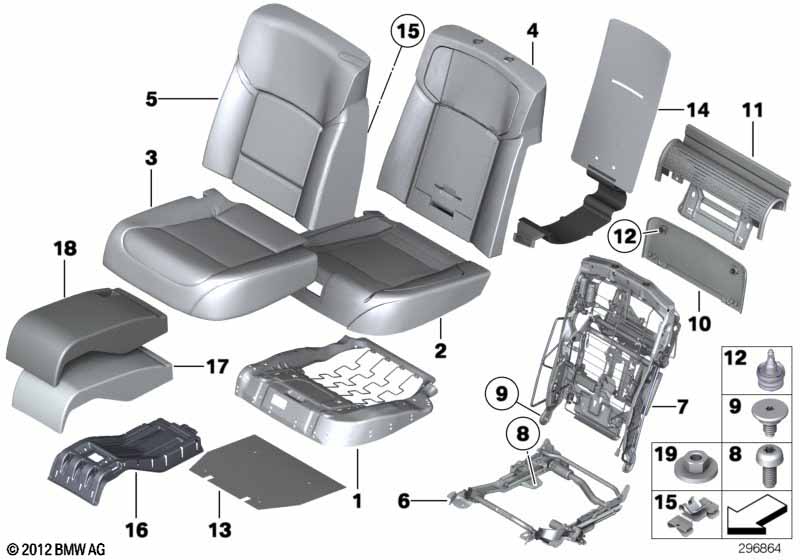 Genuine BMW 52209181766 F02 F01 F03 Backrest Frame, Comfort Seat, Right (Inc. 740LiX, 750iX & 750dX) | ML Performance EU Car Parts