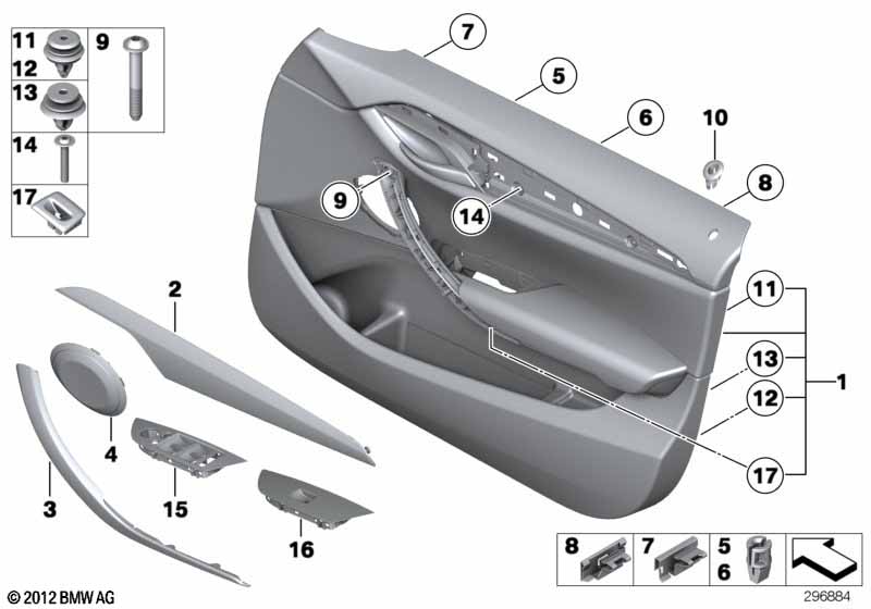 Genuine BMW 51417327202 E84 Door Lining Leather Front Right TERRA (Inc. X1 23dX, X1 20iX & X1 18dX) | ML Performance UK Car Parts