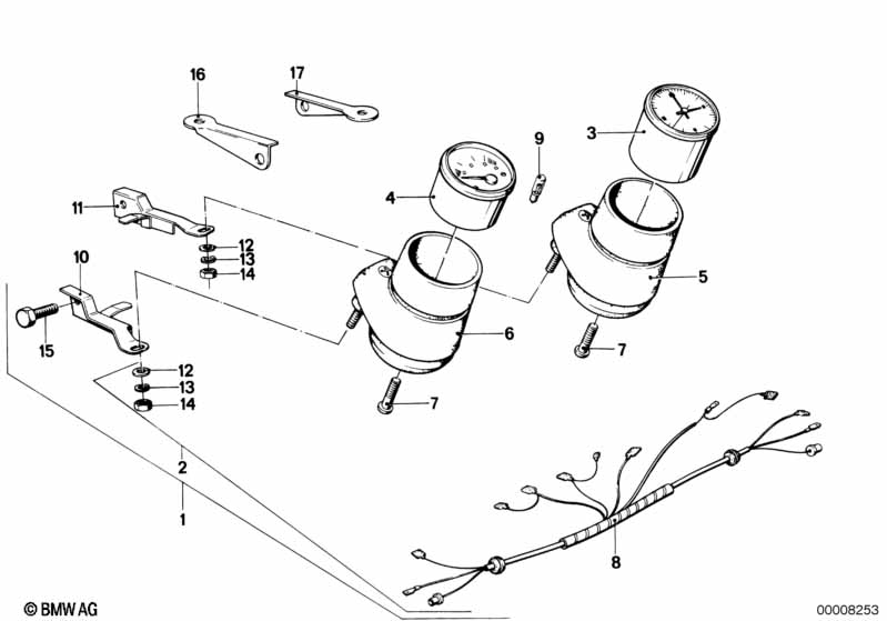Genuine BMW 61121243707 Wiring Additional Instruments (Inc. R45, R65 & R45T) | ML Performance EU Car Parts