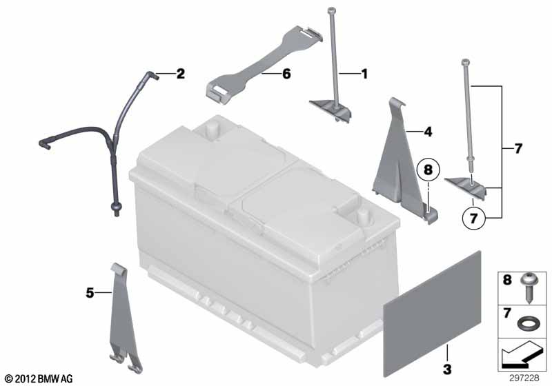 battery holder and mounting parts