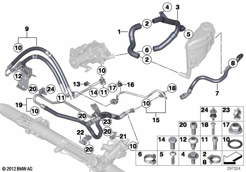 Hydro steering-oil pipes
