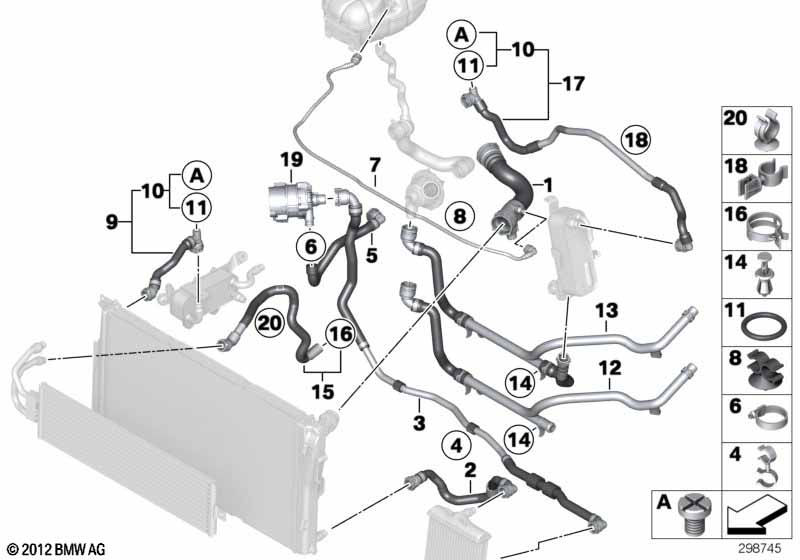 Genuine BMW 17127587359 E70 F32 E72 Hose Clamp L16-28 (Inc. Hybrid X6, X5 M50dX & Hybrid 7L) | ML Performance EU Car Parts