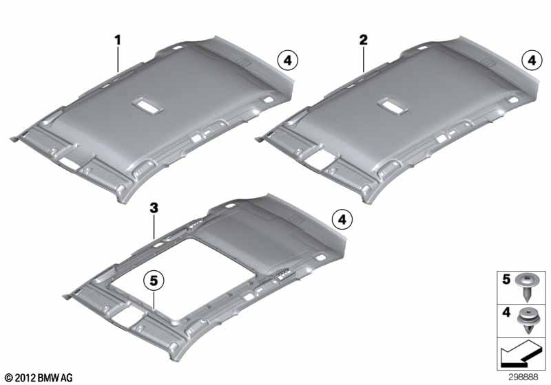 Genuine BMW 51447323045 Molded Roof Lining F Panoramic Roof OYSTER (Inc. 318dX, 340i & 330i) | ML Performance EU Car Parts