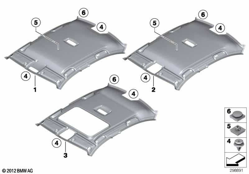 Genuine BMW 51447313596 F30 F80 Molded Roof Lining OYSTER (Inc. 330dX, Hybrid 3 & 320i ed) | ML Performance UK Car Parts