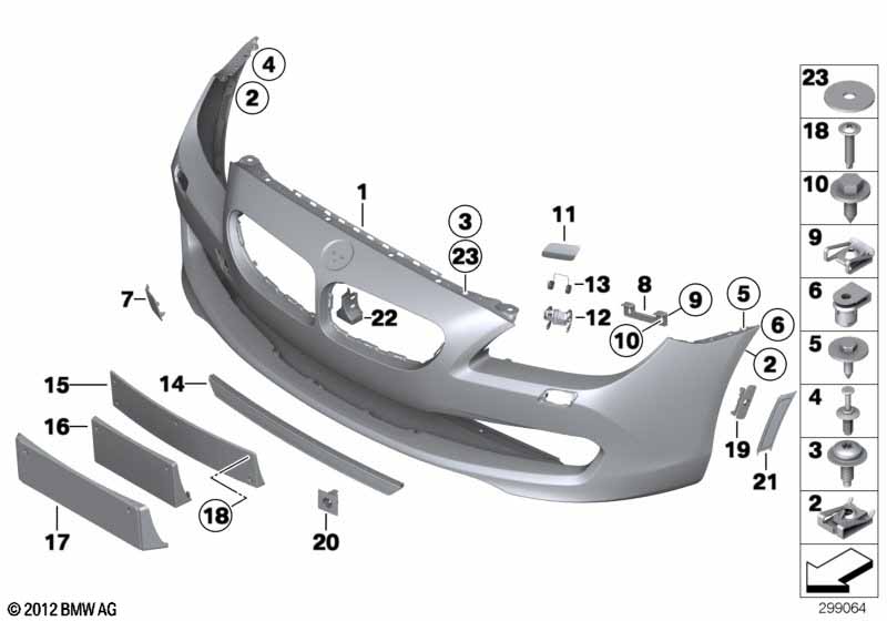 Genuine BMW 51117282902 F13 Trim Cover, Bumper, Primed, Front PDC (Inc. 650i, 640iX & 650iX) | ML Performance EU Car Parts