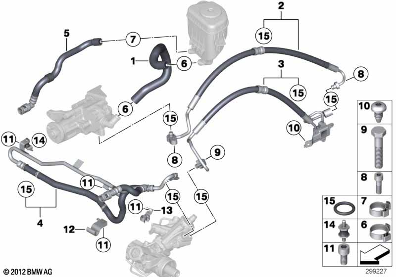 Hydro steering-oil pipes