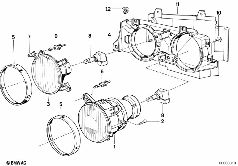 Genuine BMW 63121385817 E30 E24 High Beam Insert (Inc. 635CSi, M3 & 325i) | ML Performance EU Car Parts