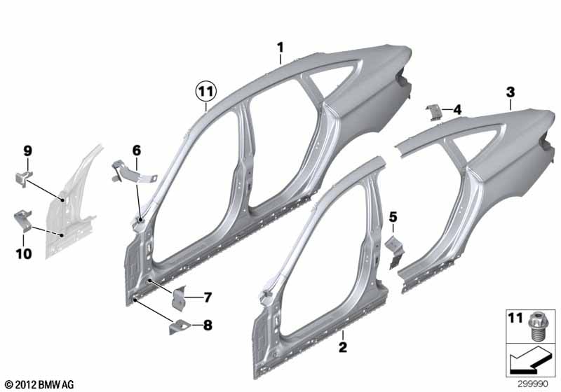 Genuine BMW 41007334021 F36 F36 Left Rear Side Panel (Inc. 440iX, 430dX & 418d) | ML Performance EU Car Parts