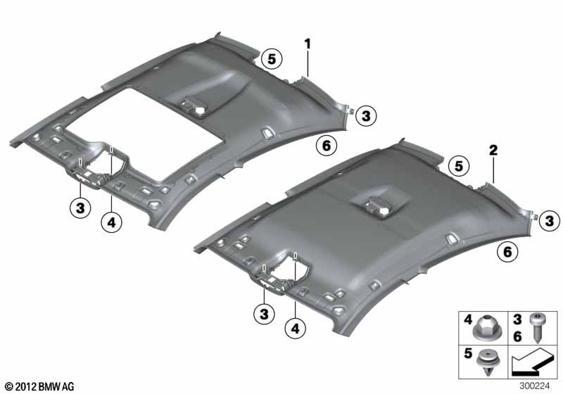 Genuine BMW 51447277150 Molded Headlining F Sliding Lifting Roof EVERESTGRAU (Inc. Alpina B6, 650iX 4.4 & 640d) | ML Performance EU Car Parts