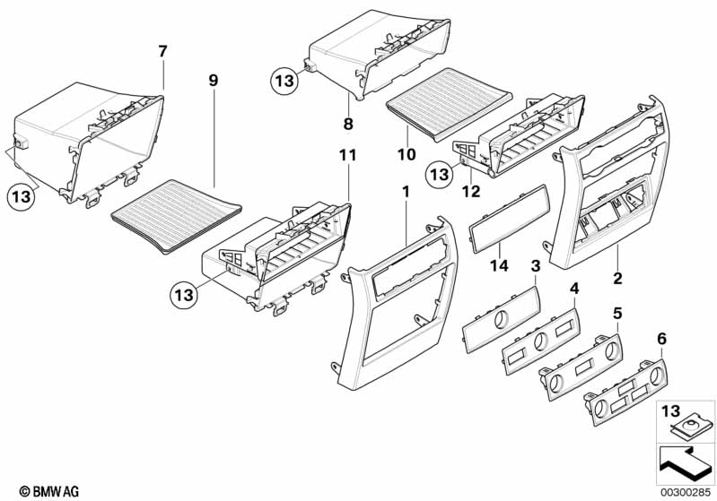 Genuine BMW 51166973521 E70 Oddments Tray Centre Console, Rear GRAU (Inc. X5) | ML Performance EU Car Parts