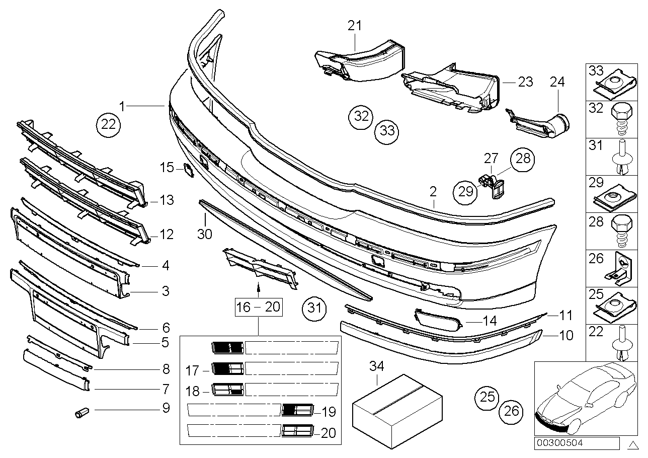 Genuine BMW 51118216706 E39 Spoiler Front (Inc. 525d, 525tds & 540iP) | ML Performance UK Car Parts