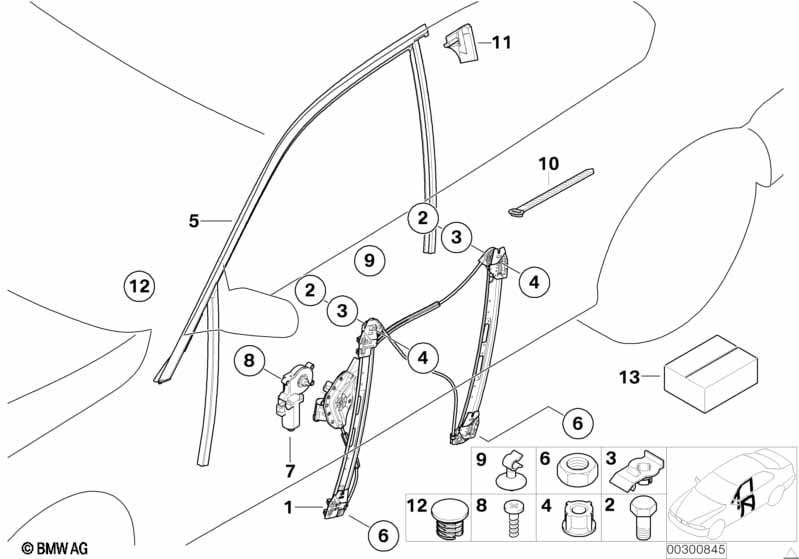 Door window lifting mechanism front