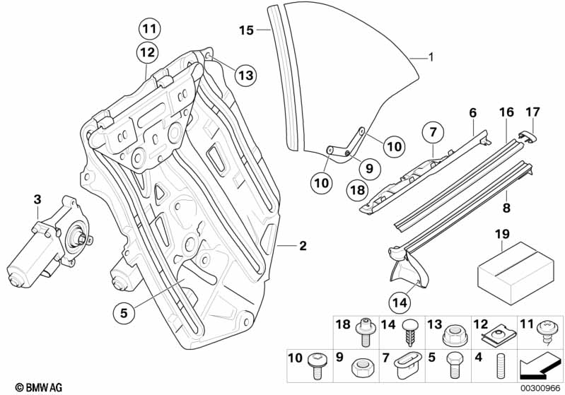 Door window lifting mechanism rear
