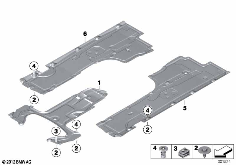 Underbody cover, front