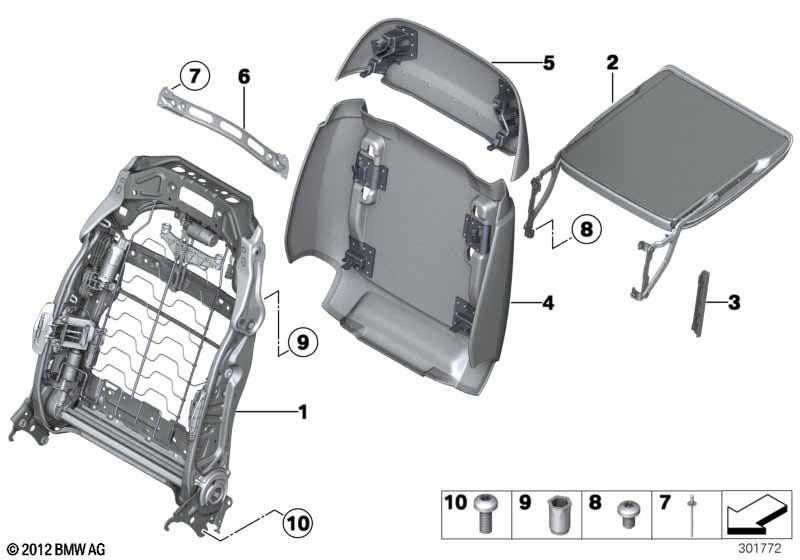 Seat, front, folding tray