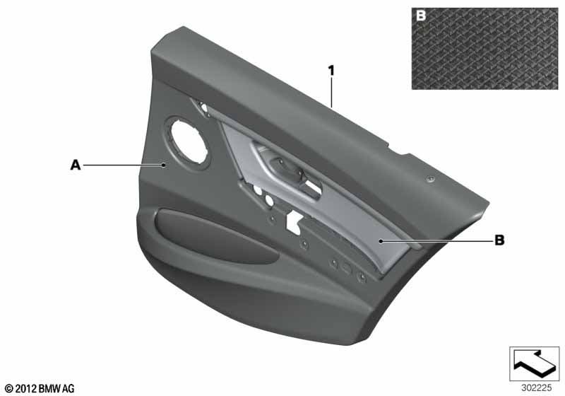 Indiv. door trim panel, leather rear