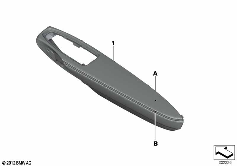 Individual armrest, leather, front