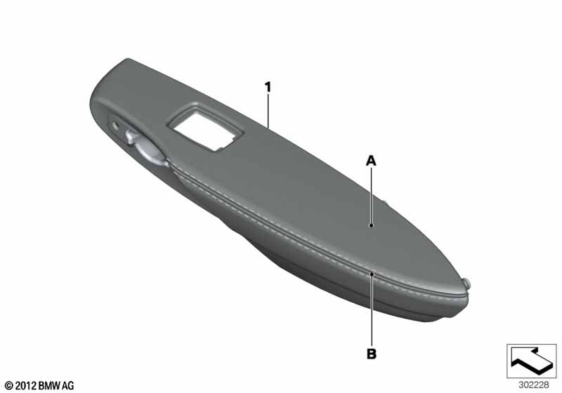 Individual armrest, leather, rear