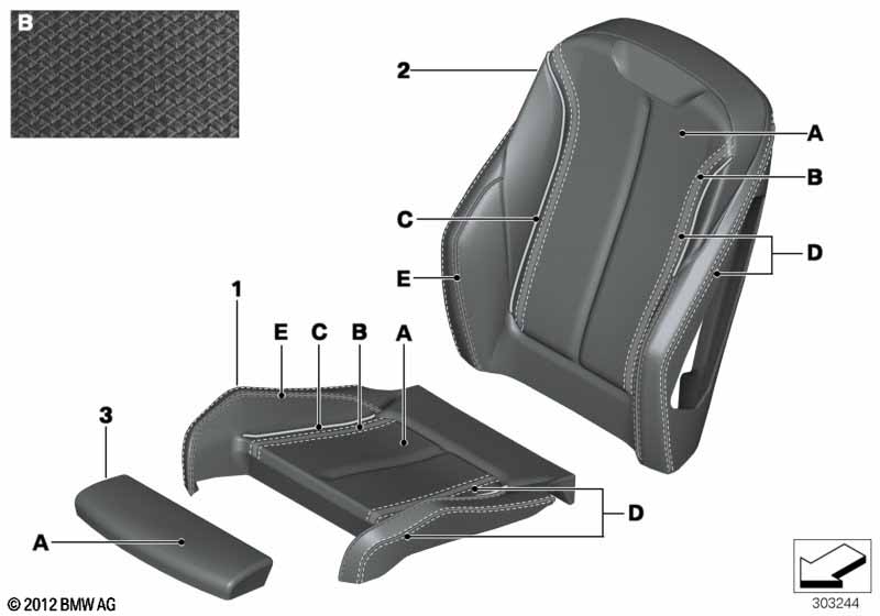 Individual sports seat cover, front