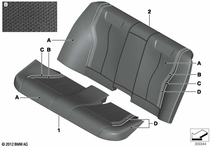 Indiv.cover basic seat, rear