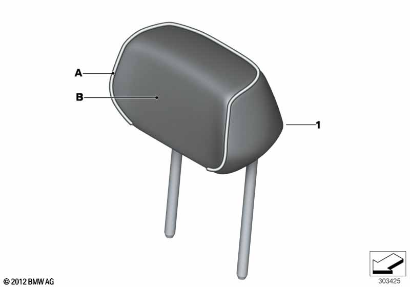 Individual headrest, rear seat, outside