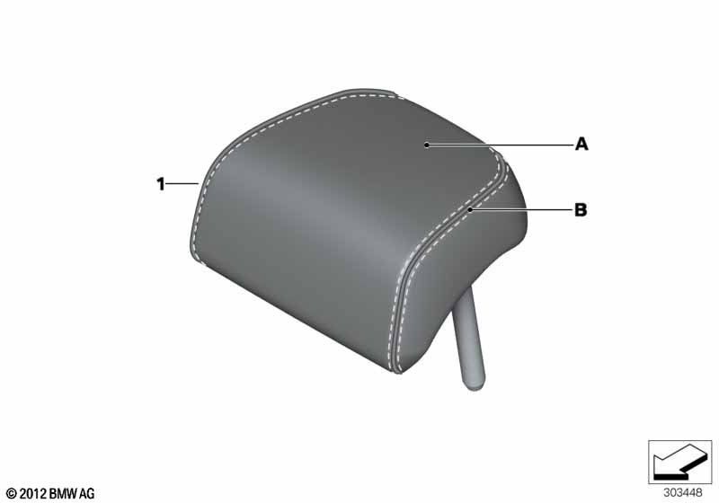 Individual headrest, rear seat, center