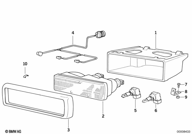 Single components for headlight