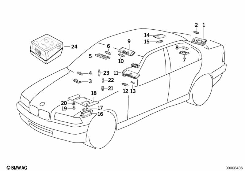 Genuine BMW 63318357865 E36 Interior Light And Reading Light (Inc. M3, 320i & 318i) | ML Performance UK Car Parts