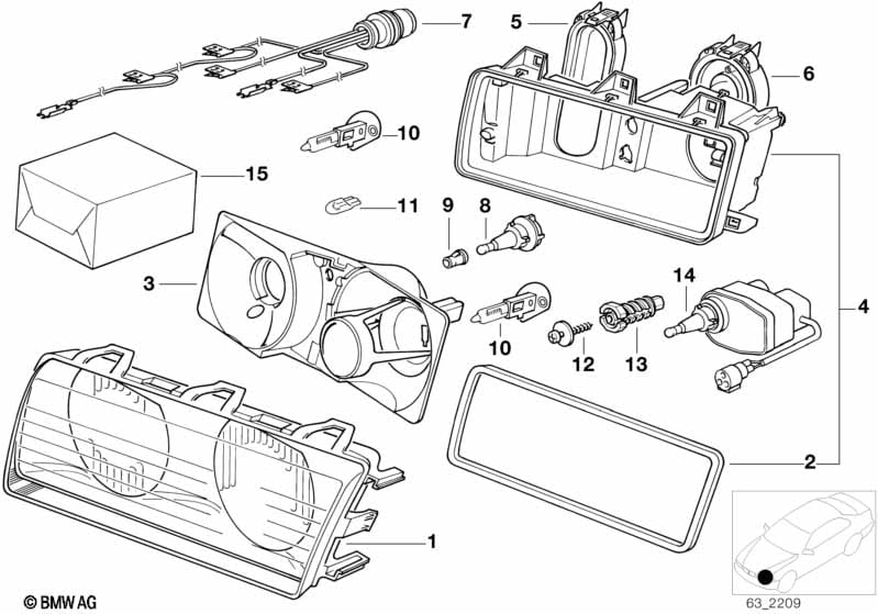 Single components for headlight Bosch