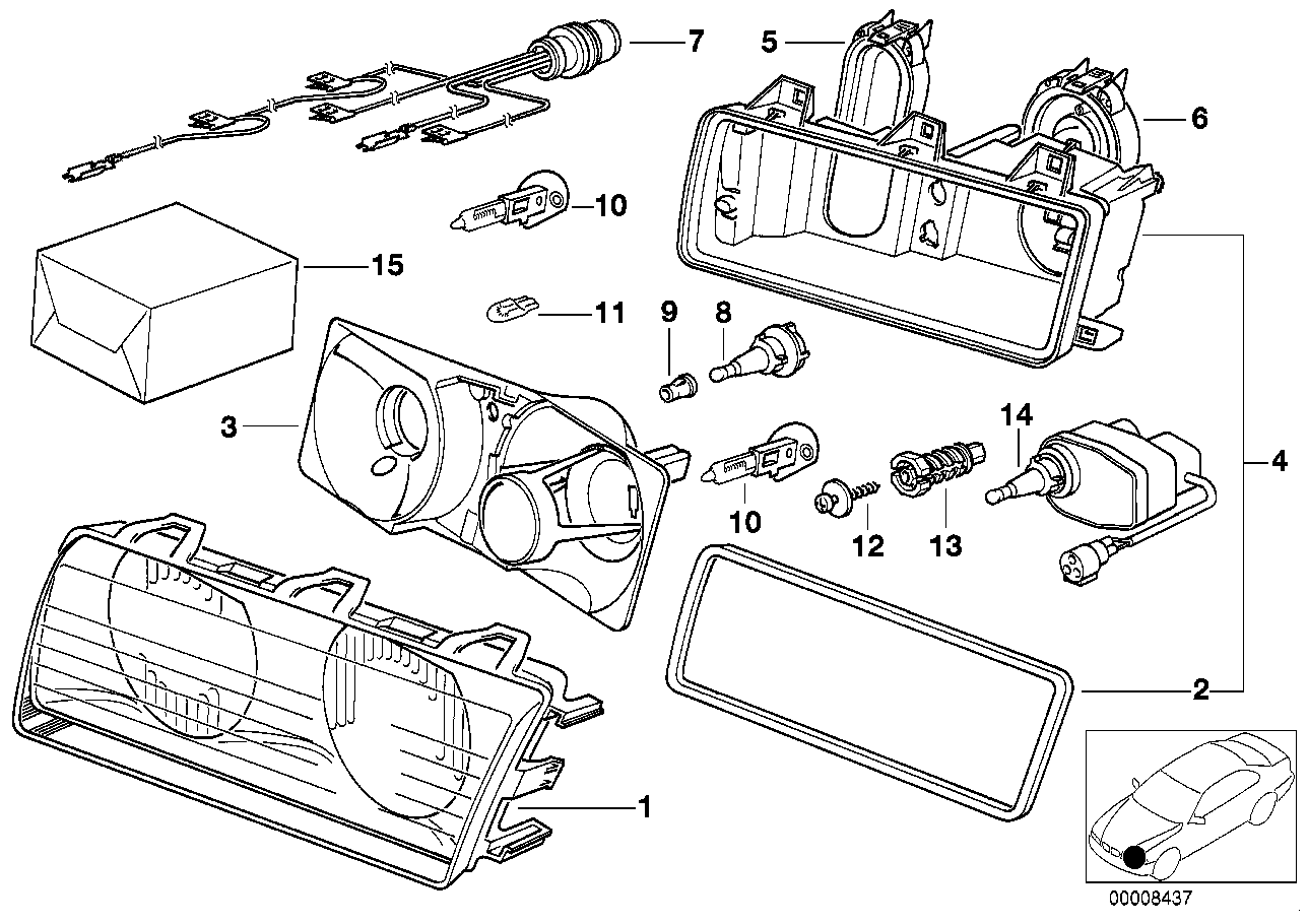Single components for headlight Bosch