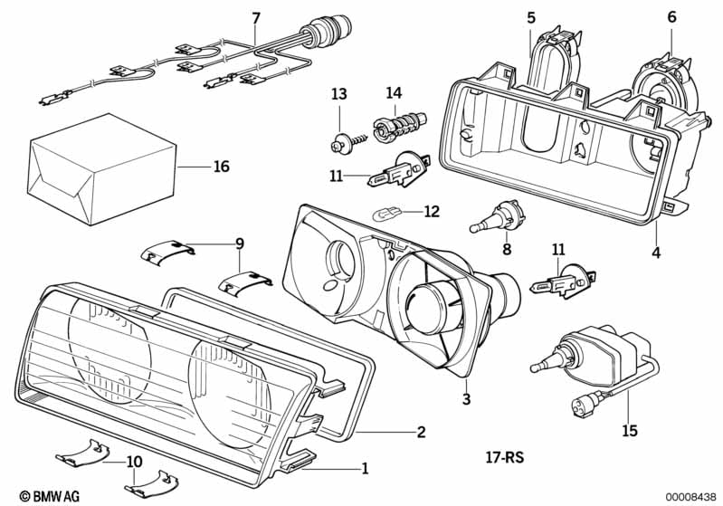 Single components for headlight ZKW