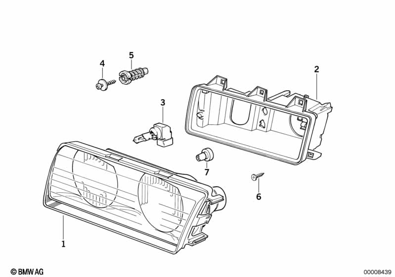 Single components for headlight