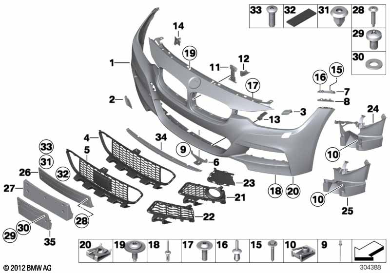 Genuine BMW 51118067961 F30 F31 Flap, Towing Eye, Primed (Inc. 328dX, 335i & 320d) | ML Performance EU Car Parts