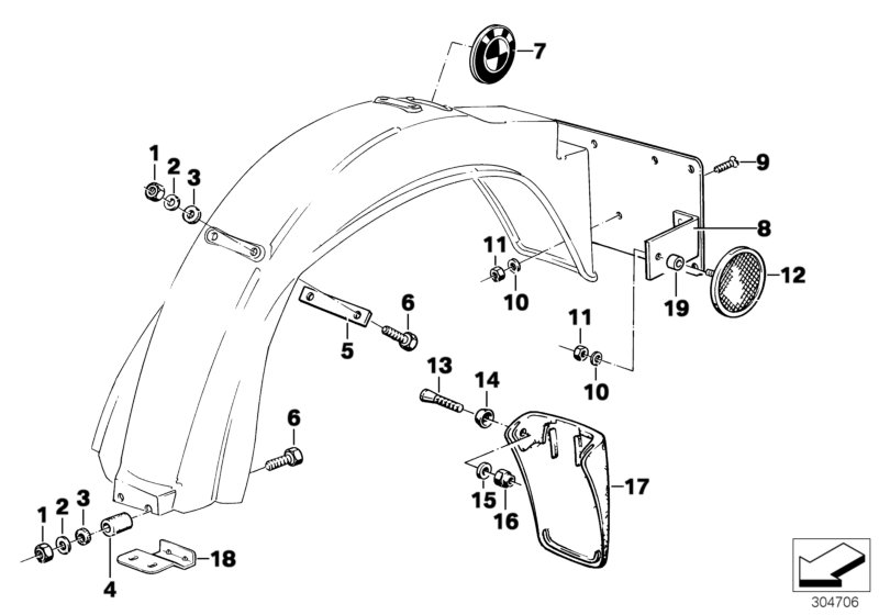 Genuine BMW 46621242637 Mud Flaps (Inc. R 80 G/S) | ML Performance UK Car Parts