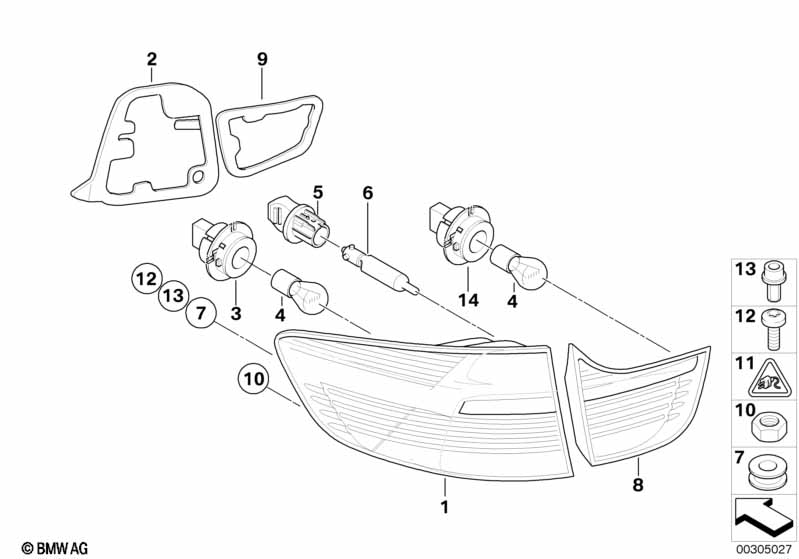 Genuine BMW 63217179986 E71 E72 Rear Light In The Side Panel, Right (Inc. X6) | ML Performance EU Car Parts