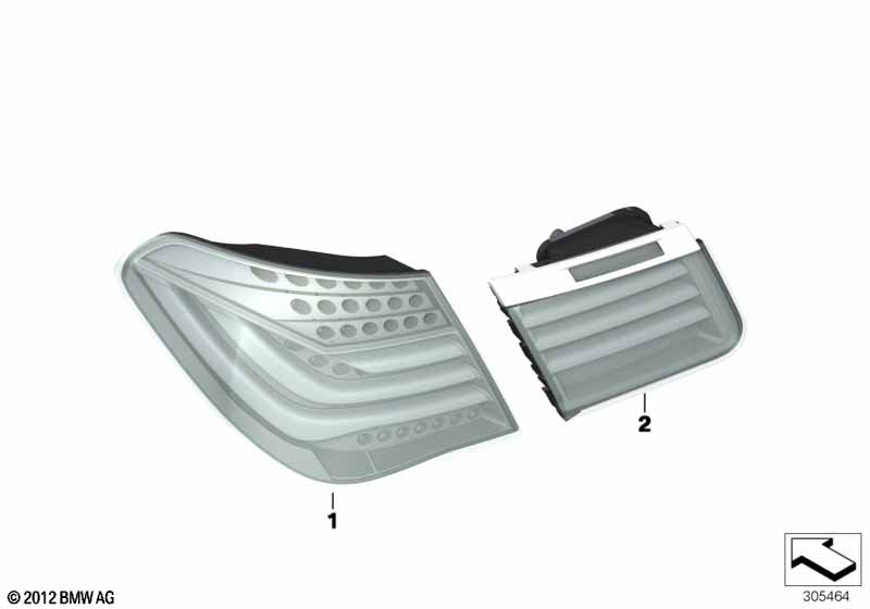 Genuine BMW 63217300272 F02 F03 Rear Light In Trunk Lid, Right (Inc. 750iX, 750LiX 4.4 & ALPINA B7X) | ML Performance EU Car Parts