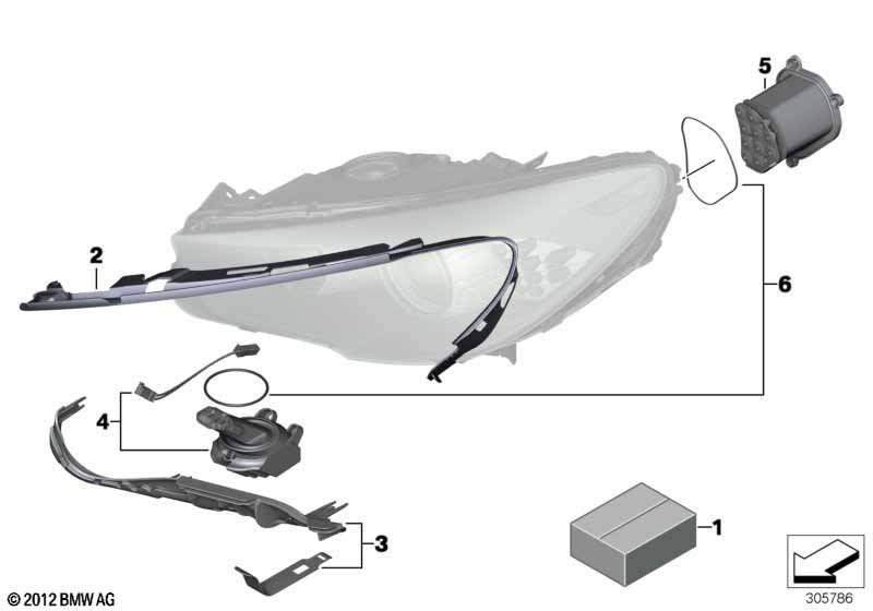 Single components for headlight