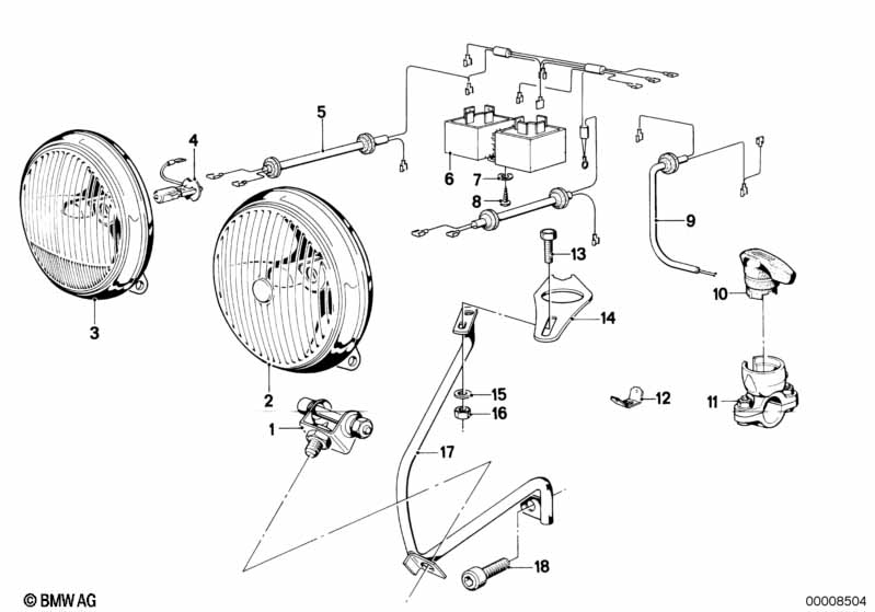 Genuine BMW 61111243085 Wiring Additional Head Light (Inc. R75/6, R60/6 & R90/6) | ML Performance EU Car Parts