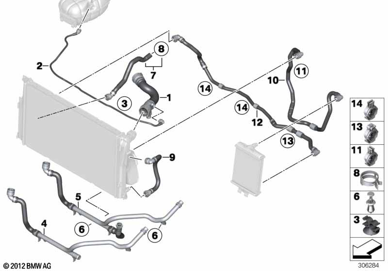 Genuine BMW 17127604542 F20 F30 F32 Coolant Hose (Inc. 435i, 335iX & M235i) | ML Performance UK Car Parts
