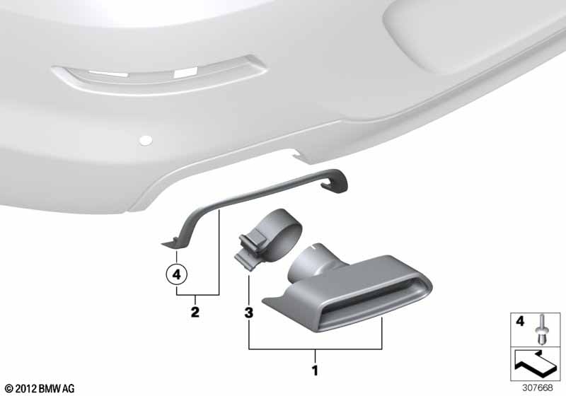 Genuine BMW 18302298449 Tailpipe Tip, Chrome