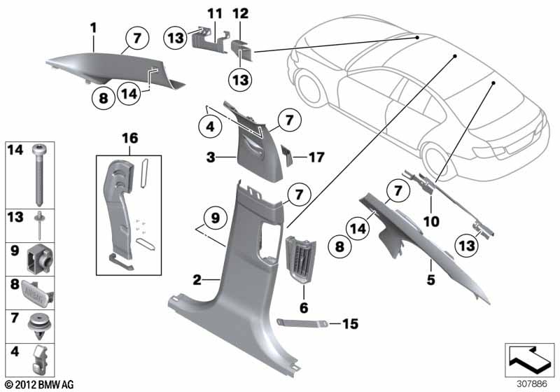 Genuine BMW 64227230543 F10 F11 Fresh Air Grille, Left EVERESTGRAU (Inc. 520d, 525d & 523i) | ML Performance EU Car Parts