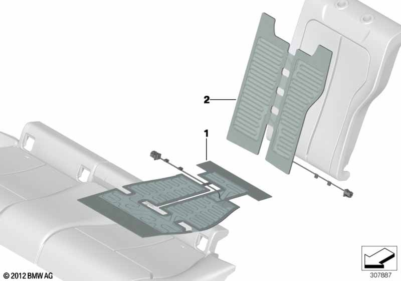 Electrical components, seat heater, rear