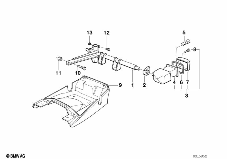 Priority vehicle light mounting parts