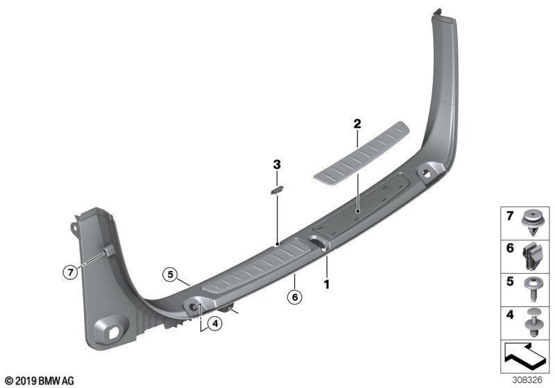 Luggage compartment sill trim