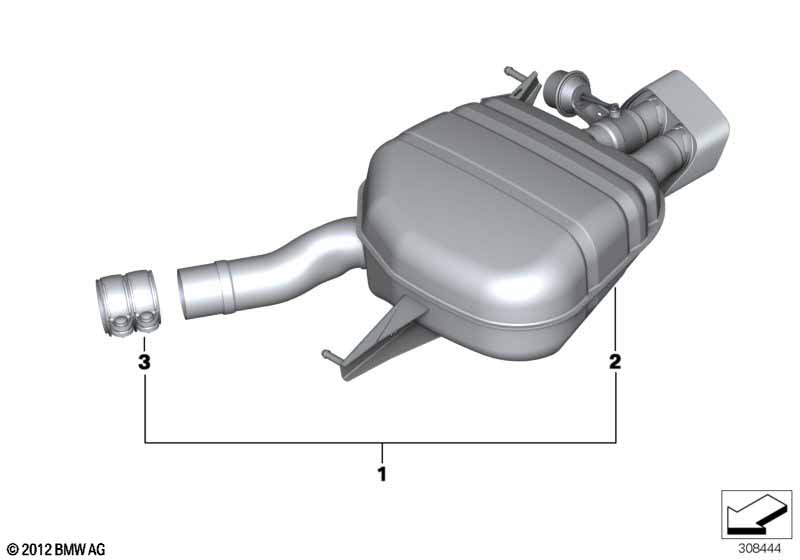 Genuine BMW 18307629137 F13 Rear Muffler, Left, With Exhaust Flap (Inc. 650i, 650iX & 650iX 4.4) | ML Performance UK Car Parts