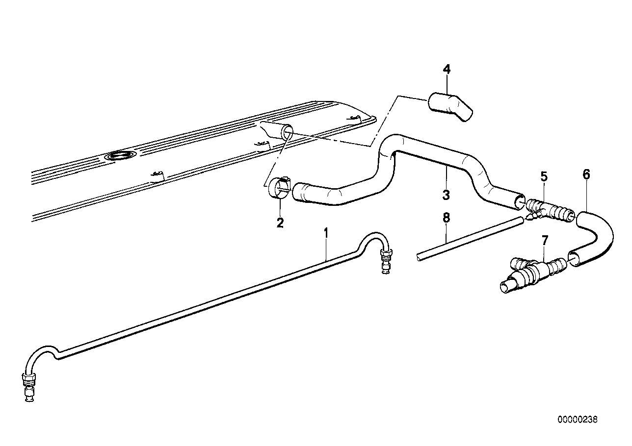 Genuine BMW 11151284611 E30 E28 Vent Hose (Inc. 520i, 320i & 323i) | ML Performance UK Car Parts
